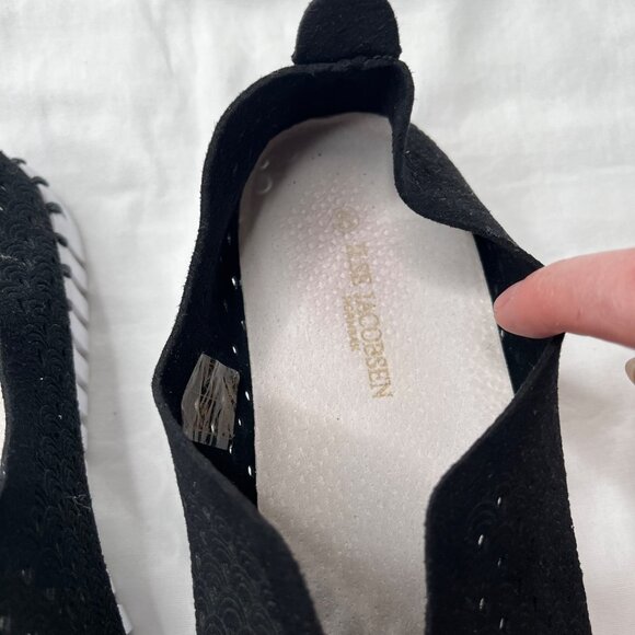 Ilse Jacobsen Tulip Black Fabric Perforated Slip-On Shoes Size 40 - Picture 3 of 13